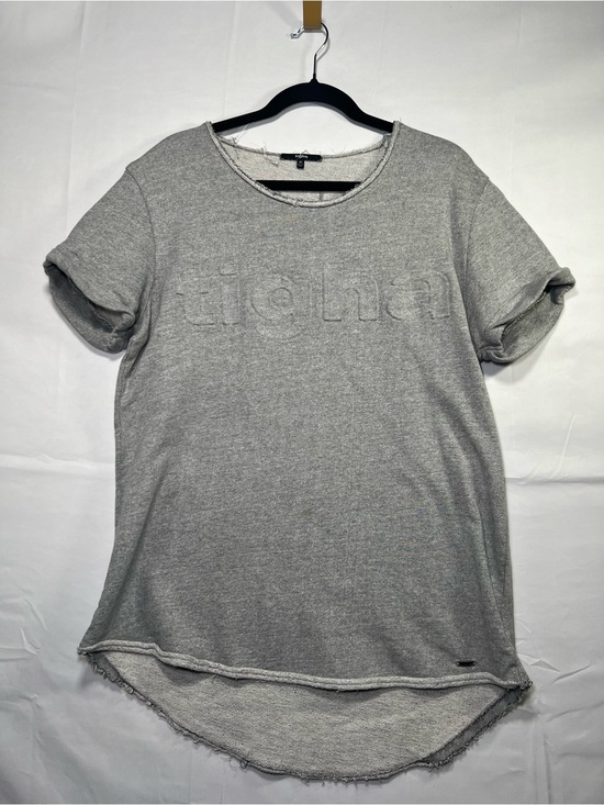 Tigha Other - Tigha Men’s Gray Raw Edge Longline Sweatshirt T-Shirt Medium